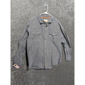 Legendary Whitetails Mens 2XT Grey Textured Long Sleeve Button Down Shirt 0896